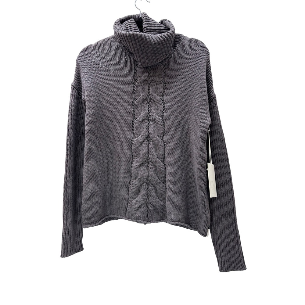 NWT One Teaspoon Sweater Charcoal Grey Cable Knit Turtleneck XS